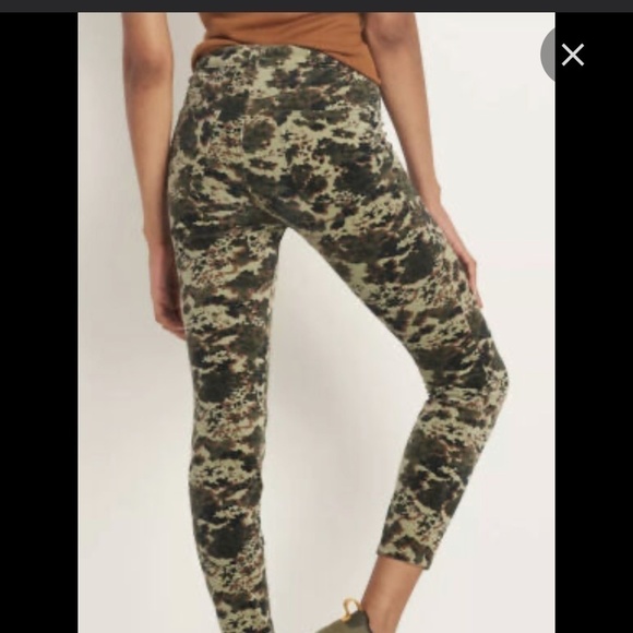 Anthropologie Pilcro High Rise Corduroy Skinny Button Fly Camo Floral Print 27P - Picture 12 of 12